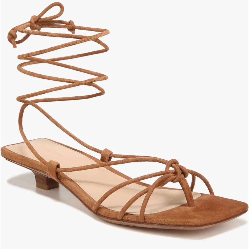 Veronica Beard Women's Foley Ankle Tie wrap thong Sandals